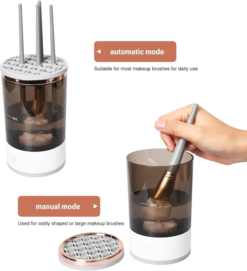 ZEELPETAL Makeup Brush Cleaner Make up Brush Cleaner Machine USB Automatic Makeup Brush Cleaner Makeup Brush Cleaner Machine Tool Set to Wash Dry Most Size Brushes for Women Wife 1pc Multi - Image 4