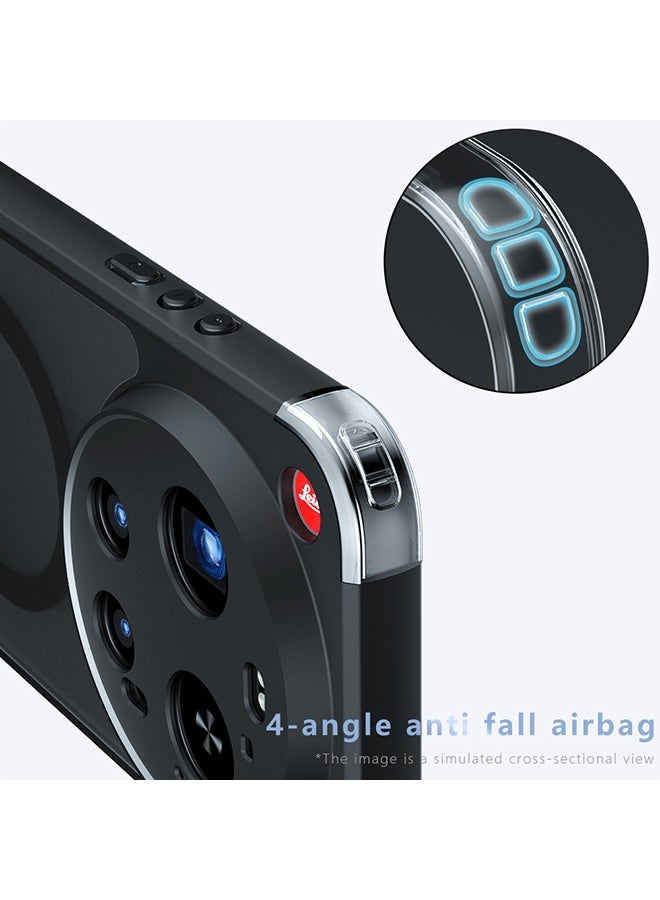 Magnetic Case for Xiaomi 17 Ultra 5G, Frosted Translucent Back Protective Slim Phone Cover, Anti-Fingerprints, Anti-Fall Drop Protection, Shockproof Case for Xiaomi 17 Ultra 5G (Black) - Image 3