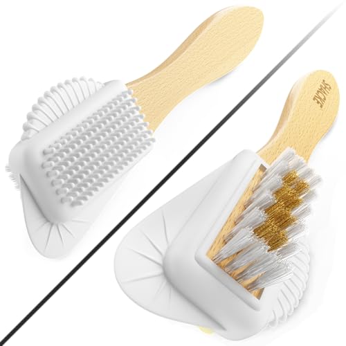 Shacke Suede & Nubuck 4-Way Leather Brush Cleaner (Wood Handle) - Image 3