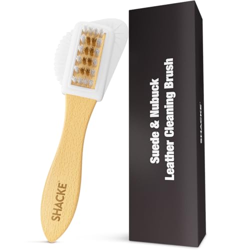 Shacke Suede & Nubuck 4-Way Leather Brush Cleaner (Wood Handle) - Image 2