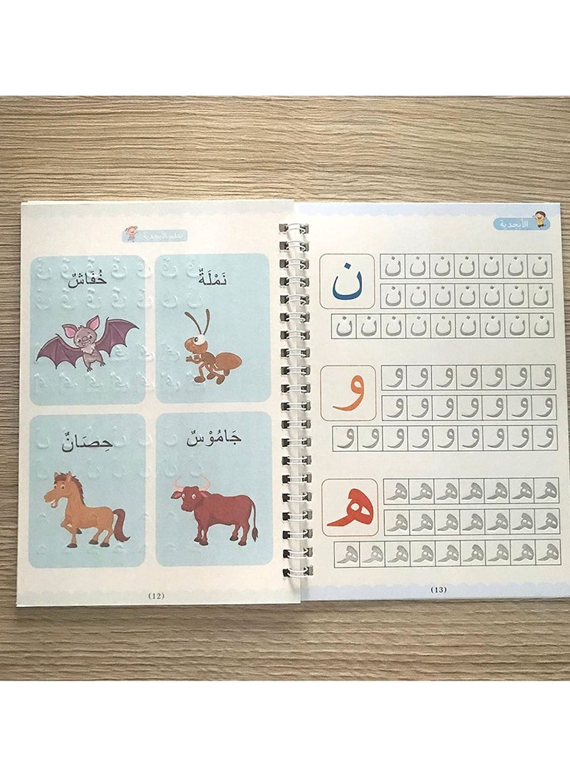 DubaiGallery 4 Piece Magic Book Practice copybook for kids Reusable Number & Letter Tracing Books, Drawing & Math Practice Books - Print Handwriting Workbook for Beginners, Preschoolers & Kindergarten Kids  - Image 3