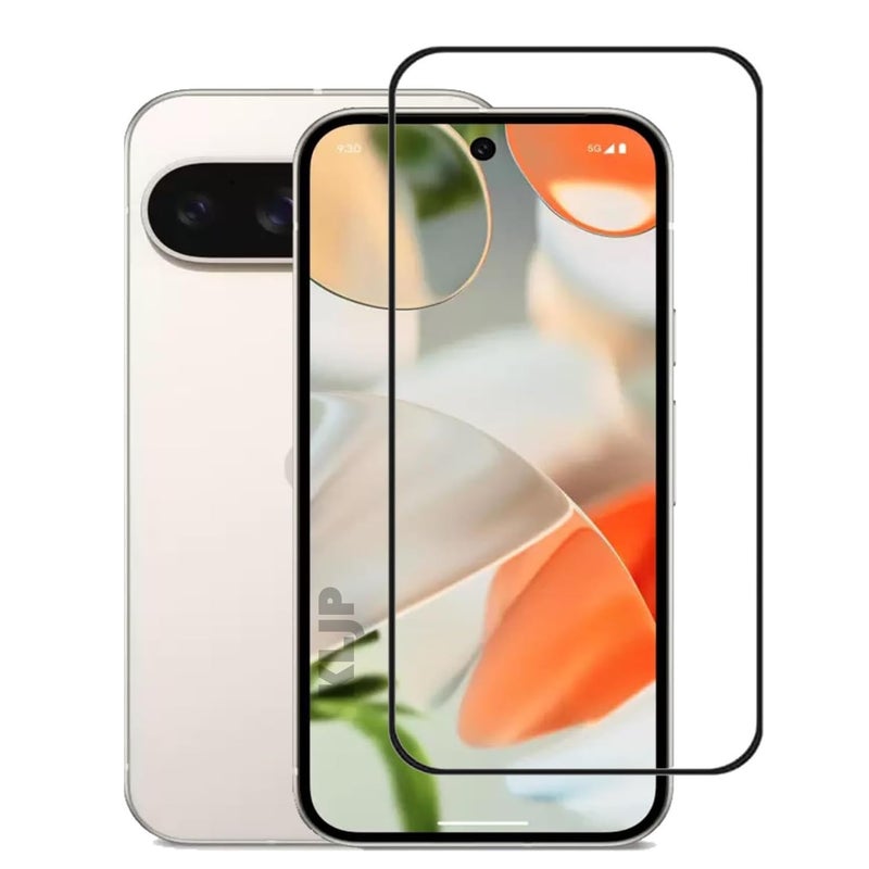 KLJP Advanced Military-Grade Gorilla Tempered Glass Screen Protector For Google Pixel 9/Pixel 9 Pro With Installation Kit | Edge-To-Edge Protector Coverage | Black - Image 1