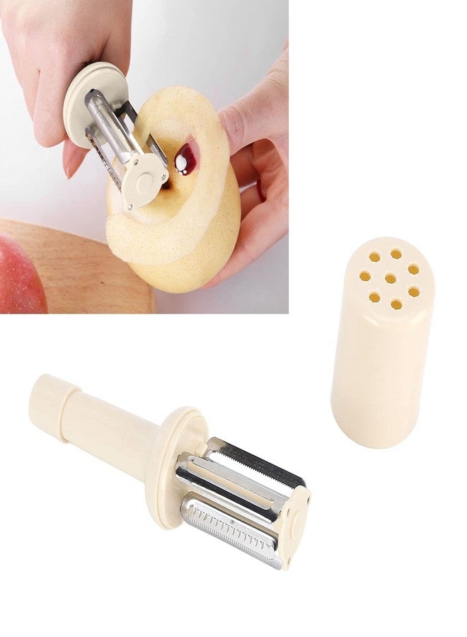 زيروديس مقشرة خضراوات للمطبخ، مقشرة فواكه على شكل زجاجة للتفاح والجزر والبطاطس، أداة تقشير للمطبخ (بيج) - Image 4