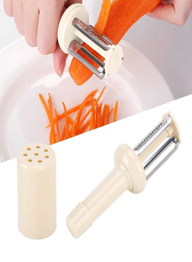 زيروديس مقشرة خضراوات للمطبخ، مقشرة فواكه على شكل زجاجة للتفاح والجزر والبطاطس، أداة تقشير للمطبخ (بيج) - Image 5