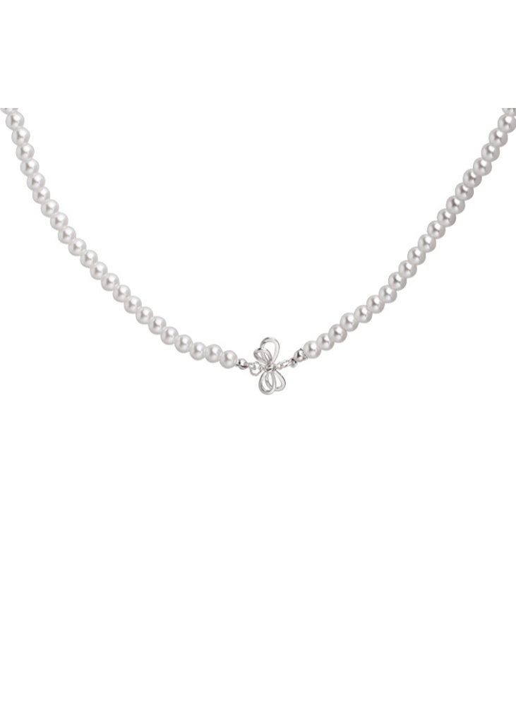 قلادة نسائية من اللؤلؤ الصناعي مع قلادة من اللؤلؤ وسلسلة الترقوة مناسبة للحفلات وحفلات الزفاف والارتداء اليومي - Image 4