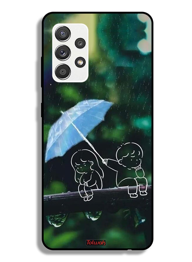 Tolwak Samsung Galaxy M32 5G Protective Case Cover Couple Abstract Art - Image 1