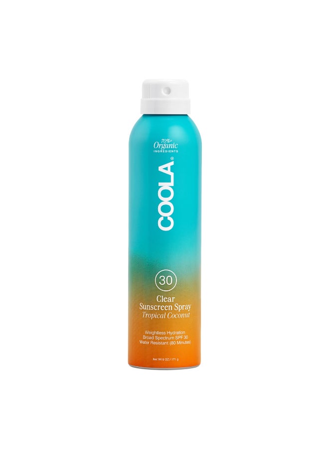 COOLA Organic Sunscreen SPF 30 Sunblock Spray Dermatologist Tested Skin Care for Daily Protection Vegan and Gluten Free Tropical Coconut 6 Fl Oz - Image 2