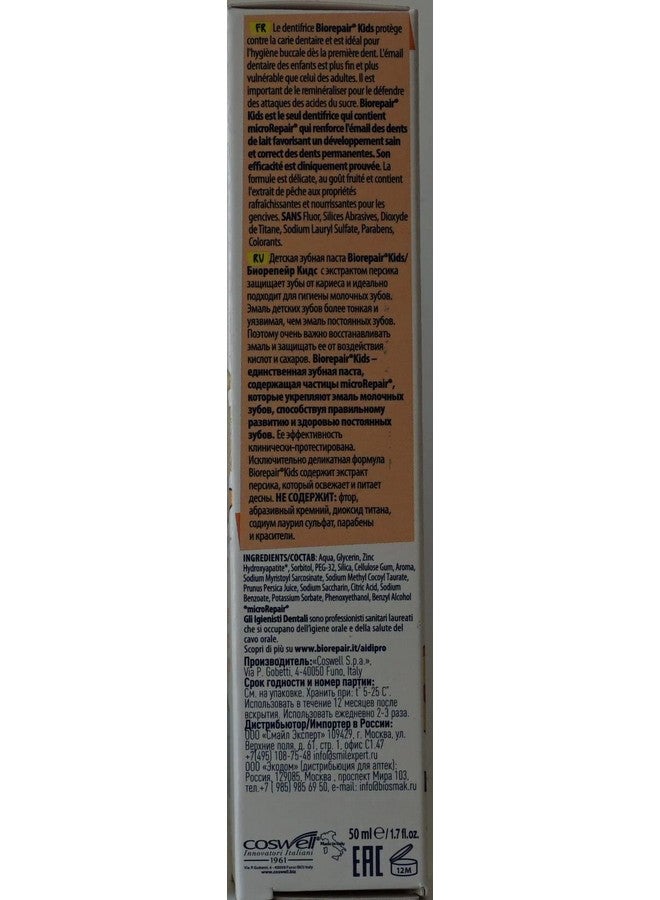 Biorepair Kids 0-6 Oral Care Toothpaste Peach 1.7fl.oz 50ml, Pack of 2 - Image 5