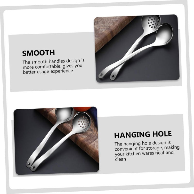 Stainless Steel Strainer Spoon With Ergonomic Handle Non Stick Easy Storage - Image 3