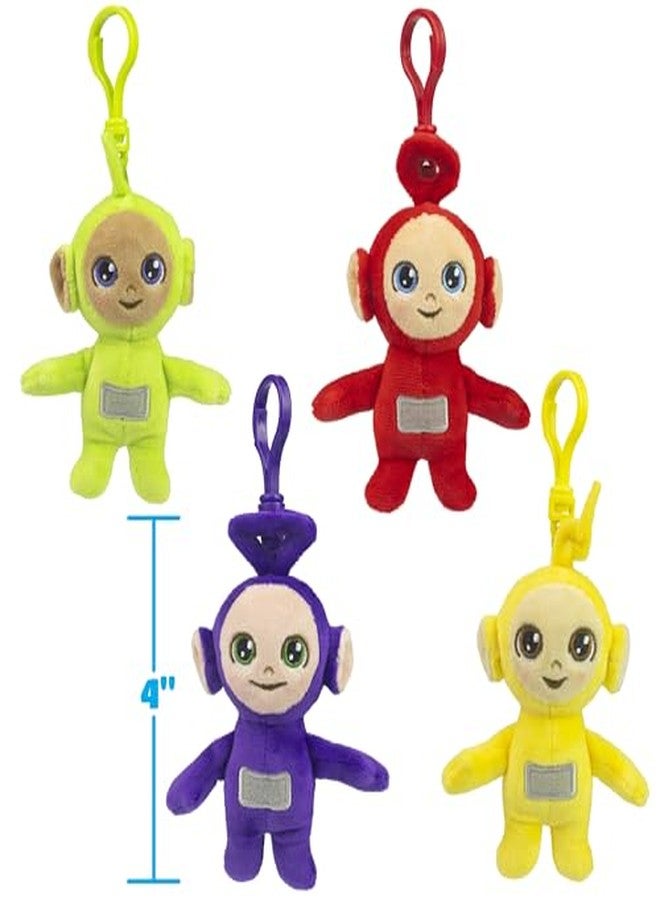 The Loyal Subjects Teletubbies 4-Pack Set with Tinky Winky, Dipsy, Po, Laa Laa 4-inch Plush Clip-Ons - Image 3