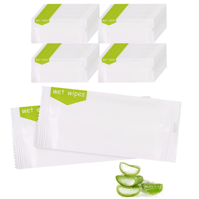 Hipruict Individual Hand Wipes 100 Packs Individual Wet Wipes Quickly Cleaning Our Hands Individually Wrapped Bulk Large Wet Wipes Suitable for Restaurants Weddings and Barbeques
