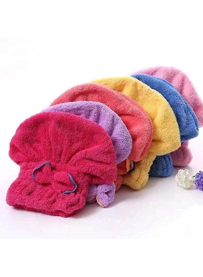 Generic Microfiber Hair Drying Cap with Bow Detail, Quick-Dry Towel Head Wrap, Multi Colour - Image 3