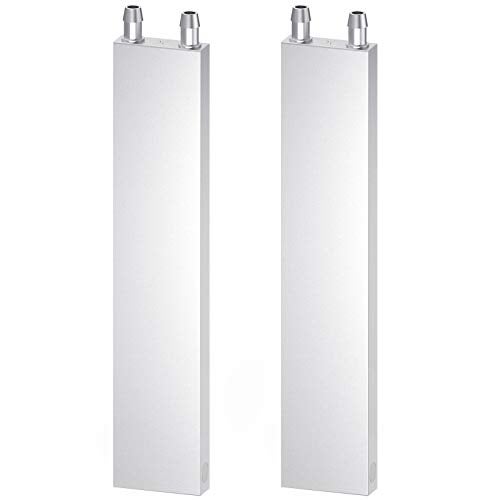DIYhz Aluminum Water Cooling Block, Liquid Water Cooler Heat Sink System for PC Computer CPU Graphics Radiator Heatsink Endothermic Head Silver 2pcs(40mm x 200mm x 12mm) - Image 1
