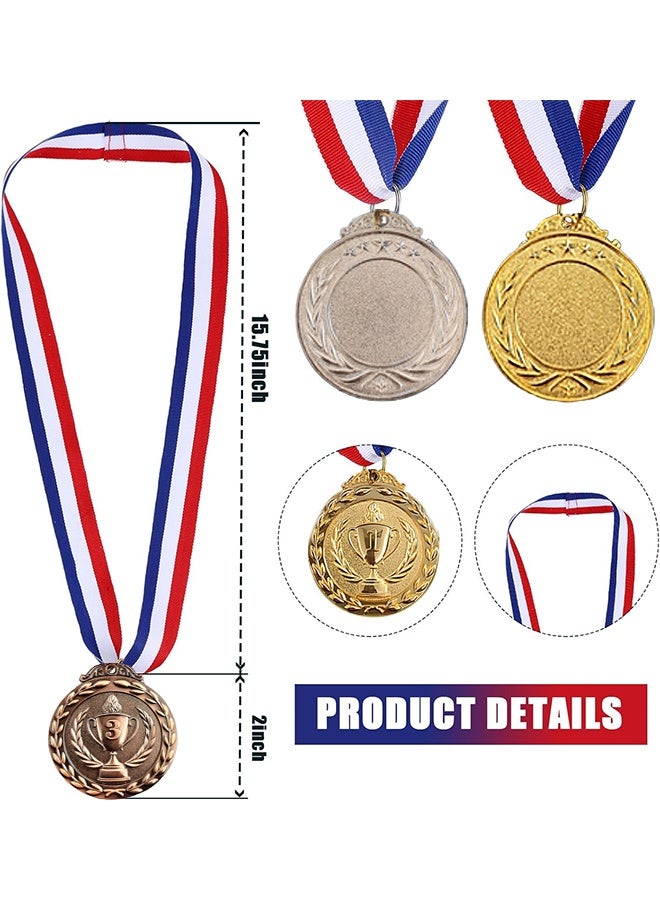 Quantum 6 PCS Number Medal, Gold Silver Bronze Award Medals with Ribbon, Award Medals for Competitions, Games and Parties - Image 2