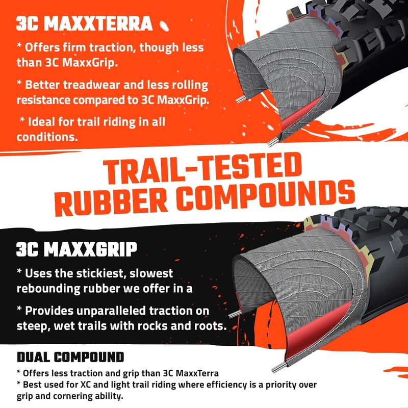 Maxxis Minion DHF - Dual Compound - 27.5, 29 - EXO - E25 Rating, Tubeless | Gold Standard of Gravity Focused Tread, Size 27.5x2.50WT - EXO, E25 - Image 4