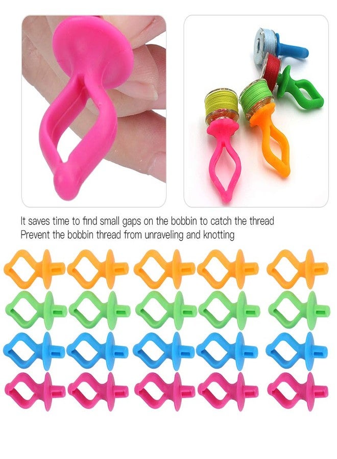 Zerodis Silicone Bobbin Clamp, 40Pcs Bobbin Holder Clamp Thread Control Clamp Reusable Sewing Tools Sewing Embroidery - Image 3