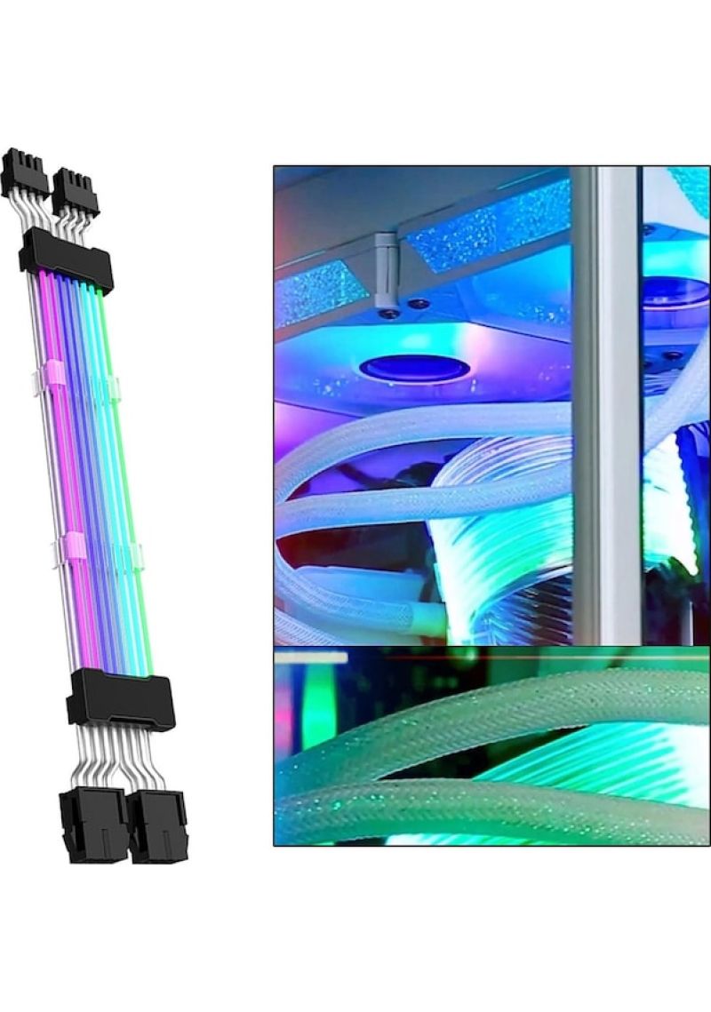 SARGB Shenguang Synchronous Motherboard 2 * 8P Adapter Cable 2 * 8P ARGB Light Emitting Extension Cable - Image 1