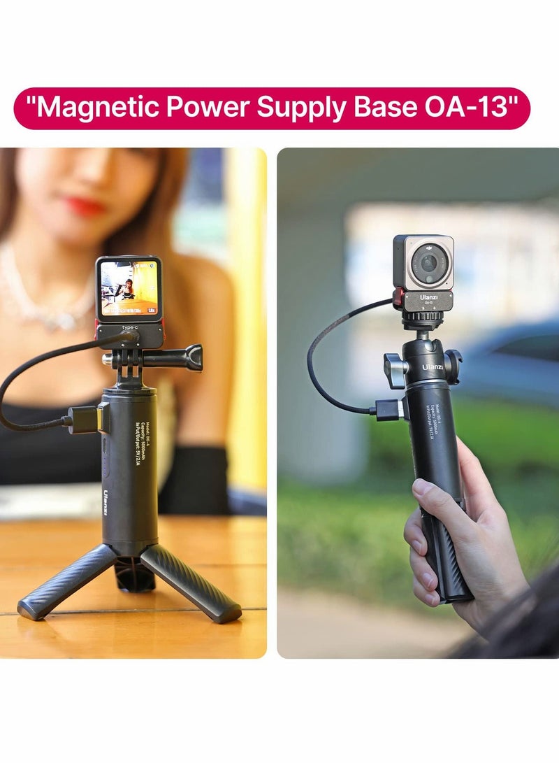 Y&D Charging Tripod Adapter for DJI Action 2, Fast Magnetic Charger Base, 1/4 Interface Connect to Selfie Stick, Vlogging Accessories 2 Power Combo or Dual-Screen - Image 4