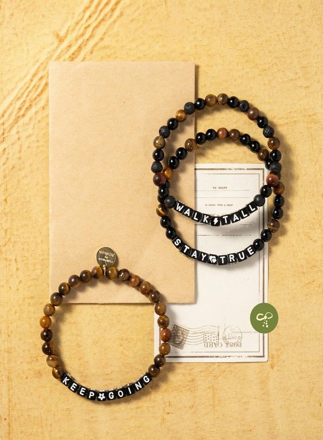 DoDoBeads 3pcs Encouragement Bracelets Gift for Men, Inspirational Beaded Bracelets Set for Him, Meaningful Jewelry with Message Beads, Ideal Gift for Birthday, Graduation, or Christmas - Image 2