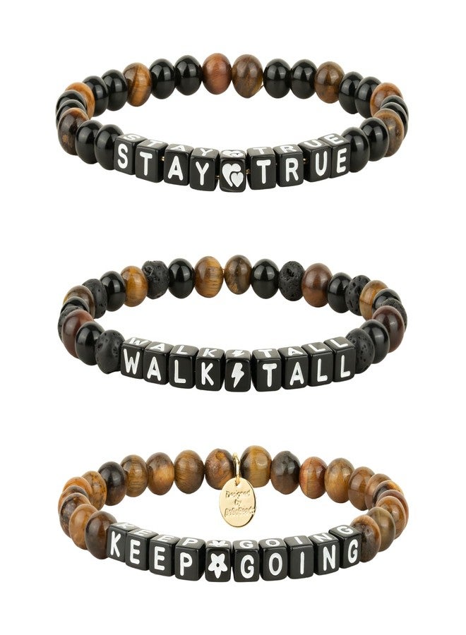 DoDoBeads 3pcs Encouragement Bracelets Gift for Men, Inspirational Beaded Bracelets Set for Him, Meaningful Jewelry with Message Beads, Ideal Gift for Birthday, Graduation, or Christmas - Image 1