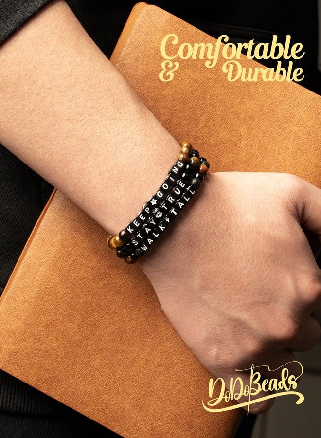 DoDoBeads 3pcs Encouragement Bracelets Gift for Men, Inspirational Beaded Bracelets Set for Him, Meaningful Jewelry with Message Beads, Ideal Gift for Birthday, Graduation, or Christmas - Image 3