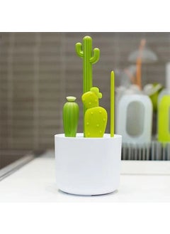 Cactus Bottle Brush Straw Cleaner Set for Baby Cactus brush set of four "color box]