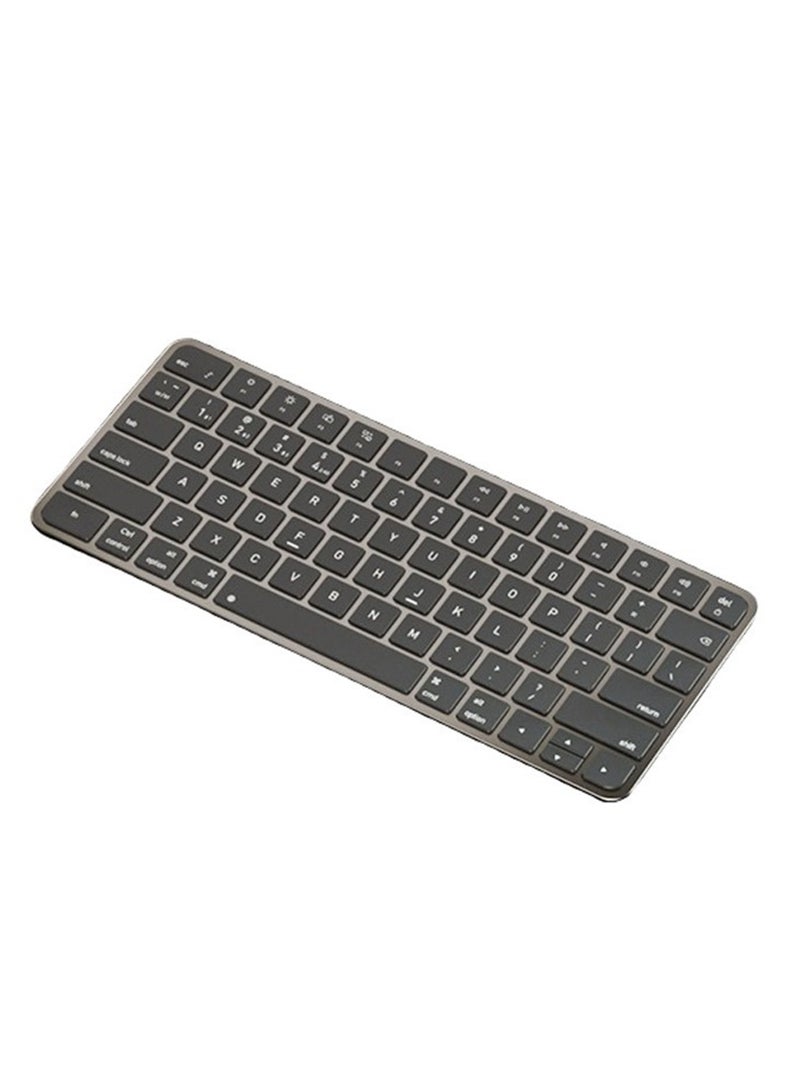 AiQi Tri-Mode Multi-Device Wireless Keyboard – 3 Connection Modes Bluetooth 5.0 2.4G Bluetooth Switching – 78 Scissor Keys Metal Ultra-Thin – Compatible with PC Laptop Tablet Phone All Systems – 14 Multimedia Shortcuts – for Office Travel – Titanium Gray - Image 2