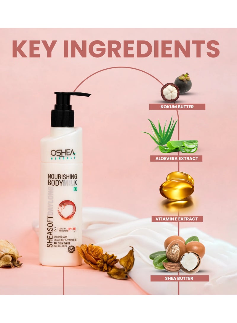 OSHEA Herbals Sheasoft Day Long Nourishing Body Milk Lotion 250 ml - Image 3