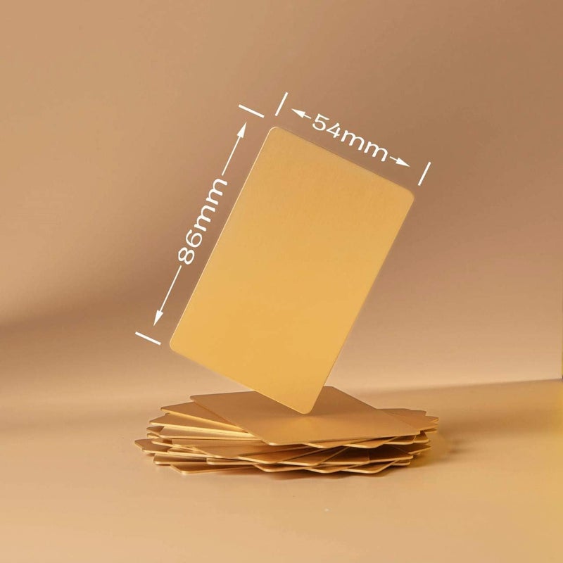 OESDLTD Thick Gold Aluminum Metal Business Cards Anodized Aluminum 86 X 54 X 0.8mm 15 pcs Include Protector Sleeves(Frosted) - Image 2