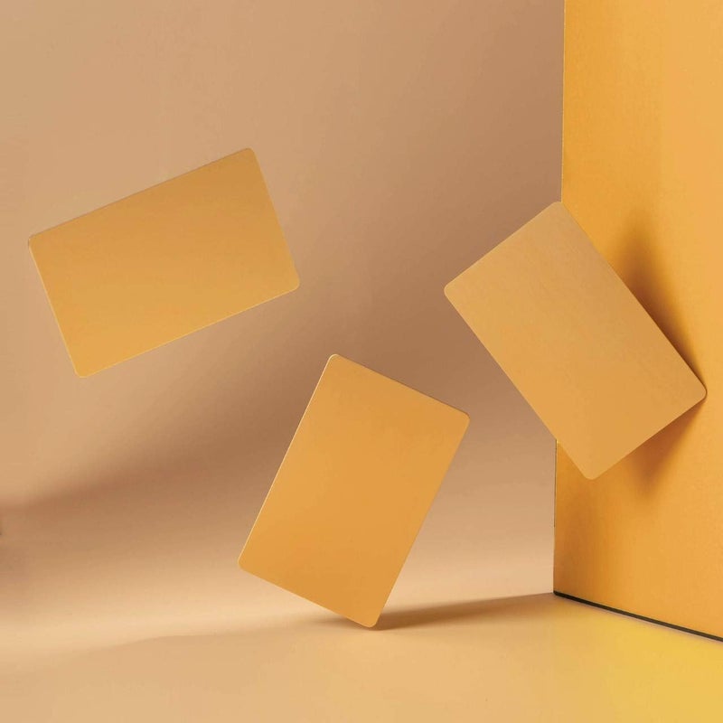 OESDLTD Thick Gold Aluminum Metal Business Cards Anodized Aluminum 86 X 54 X 0.8mm 15 pcs Include Protector Sleeves(Frosted) - Image 5