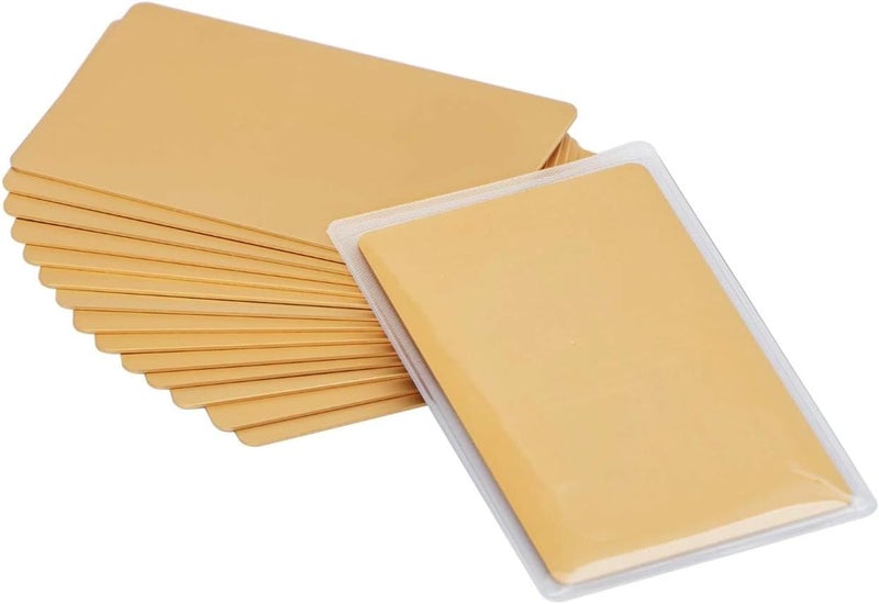 OESDLTD Thick Gold Aluminum Metal Business Cards Anodized Aluminum 86 X 54 X 0.8mm 15 pcs Include Protector Sleeves(Frosted) - Image 1