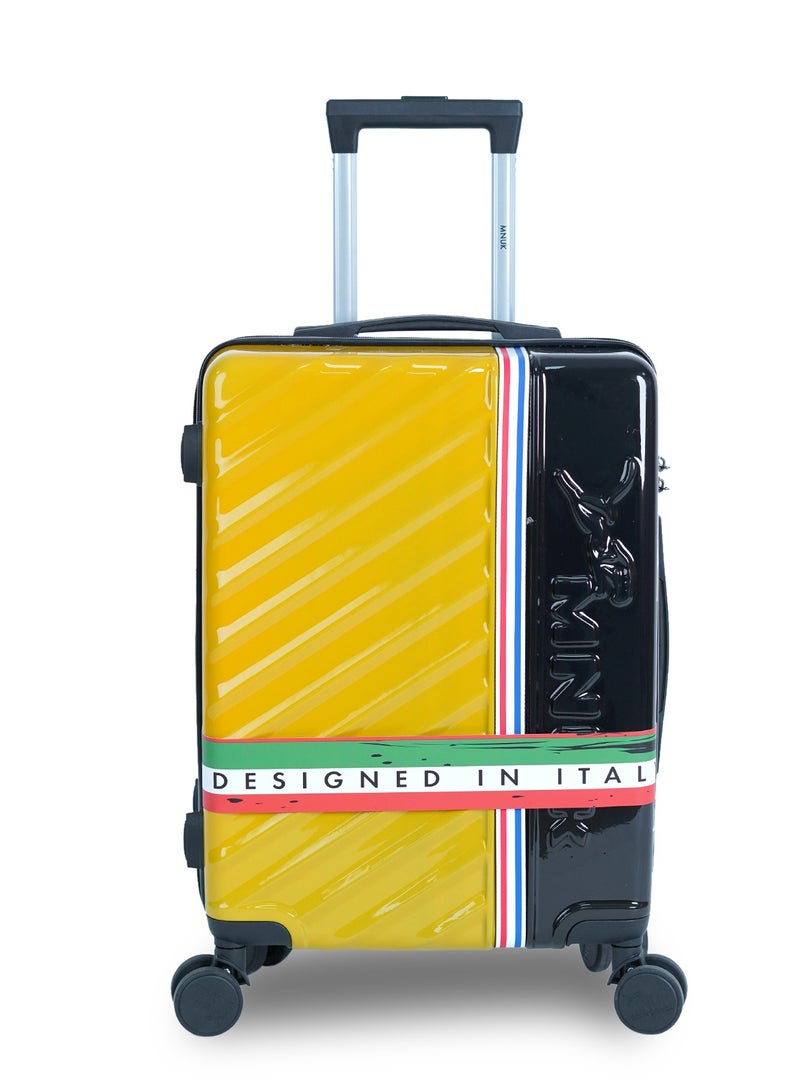 منيك طقم حقائب سفر سوَاجر  قطع | ترولي صلب بولي كربونات و  | بعجلات مزدوجة  درجة  عجلات | كابينة  بوصة، متوسطة  بوصة، كبيرة  بوصة | أصفر أسود - Image 4