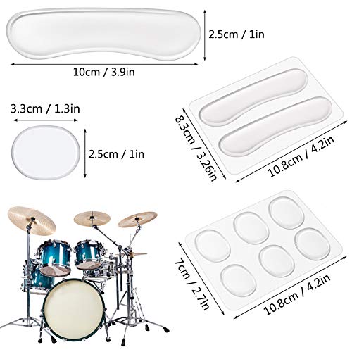 MIKIMIQI ميكيميكي مخمدات الطبول - 16 قطعة وسادات هلامية، مخمدات طبل سيليكون دائرية وطويلة للتحكم في النغمة - Image 2