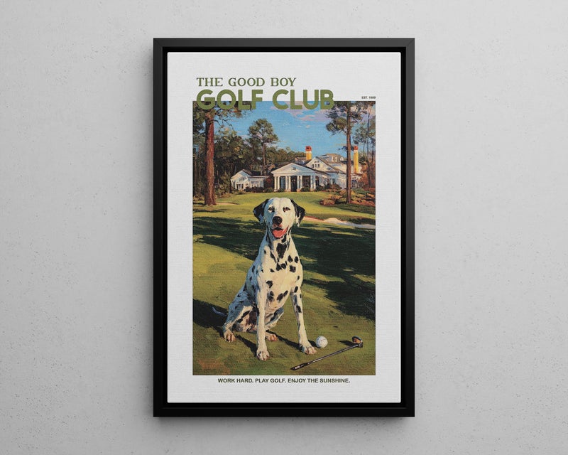 TNESSENTIAL Dalmatian The Good Boy Golf Club Wall Art Poster or Canvas Print, Dog Lover Gift, Golf Course Vintage Dog Painting, Funny Dog Wall Decor - Image 5