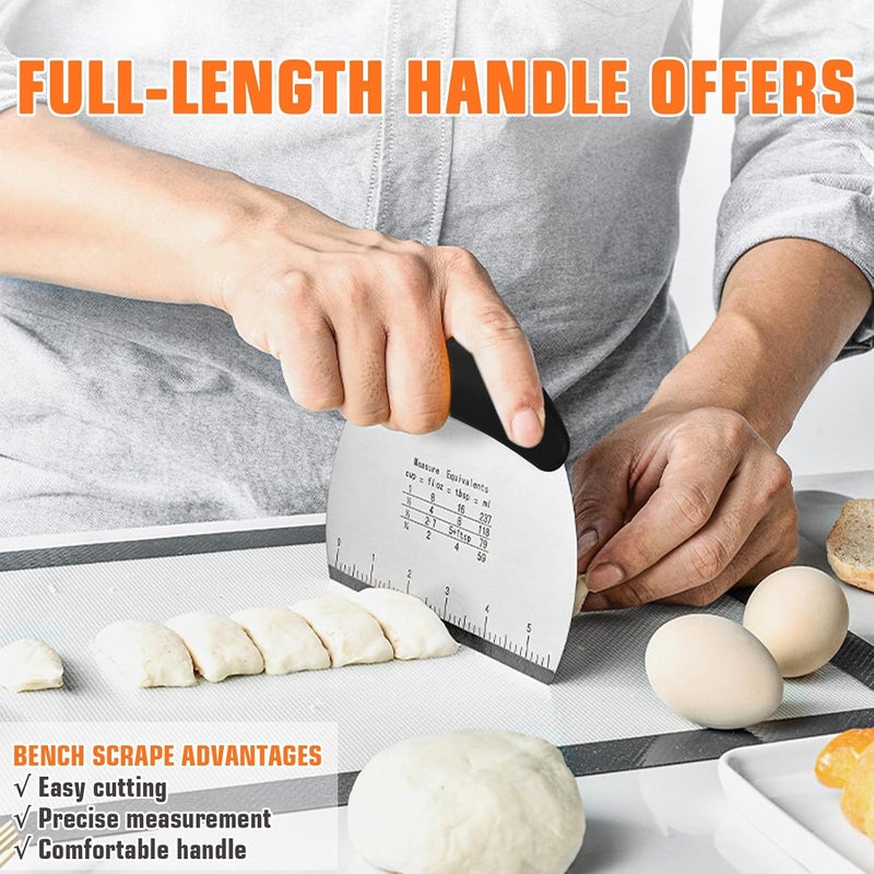 ATPWONZ Biscuit Cutter Set,10PCS Stainless Steel Pastry Blender Set with Pastry Cutter,5PCS Biscuit Cutter,Dough Cutter,3 Cup Flour Sifter,Baking Mat and Fine Mesh Strainer for Cooking Cookies and Donuts - Image 3
