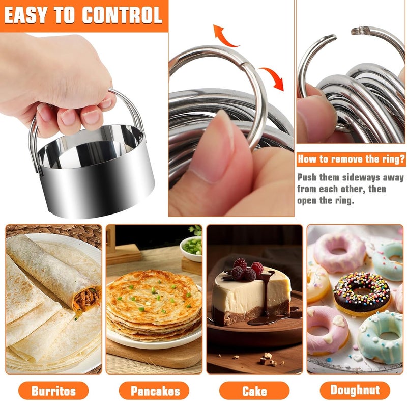 ATPWONZ Biscuit Cutter Set,10PCS Stainless Steel Pastry Blender Set with Pastry Cutter,5PCS Biscuit Cutter,Dough Cutter,3 Cup Flour Sifter,Baking Mat and Fine Mesh Strainer for Cooking Cookies and Donuts - Image 4