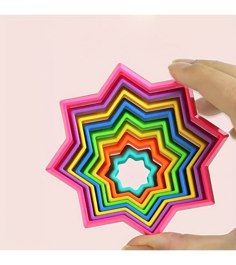 3D Magic Hexagon Fidget Toy Sensory Stress Relief Star Circle Stacking Toy Random Color - Image 4