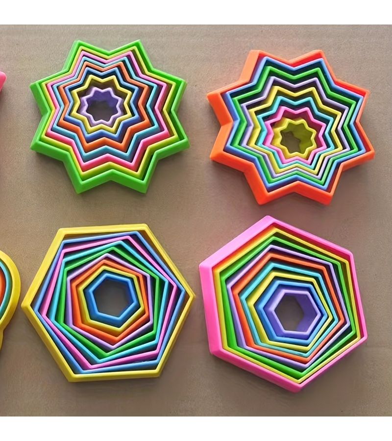 3D Magic Hexagon Fidget Toy Sensory Stress Relief Star Circle Stacking Toy Random Color - Image 5