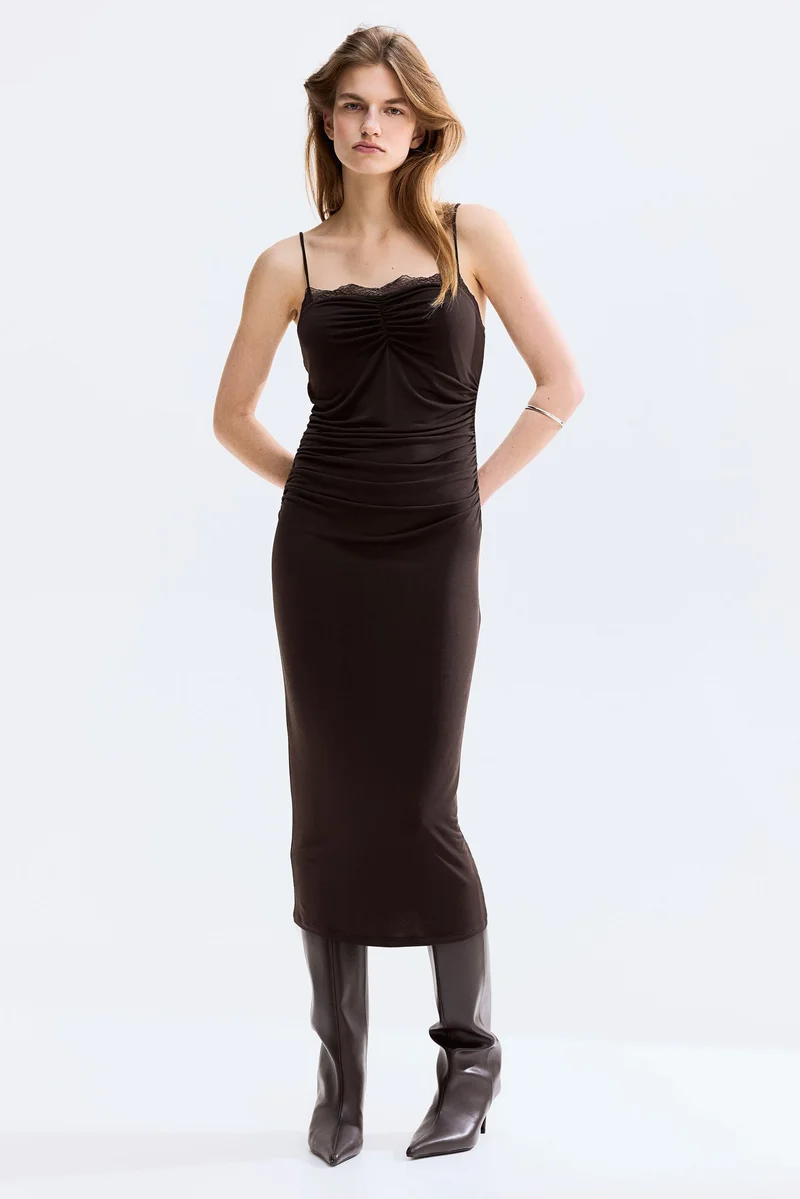 اتش اند ام فستان جيرسيه بحواف دانتيل