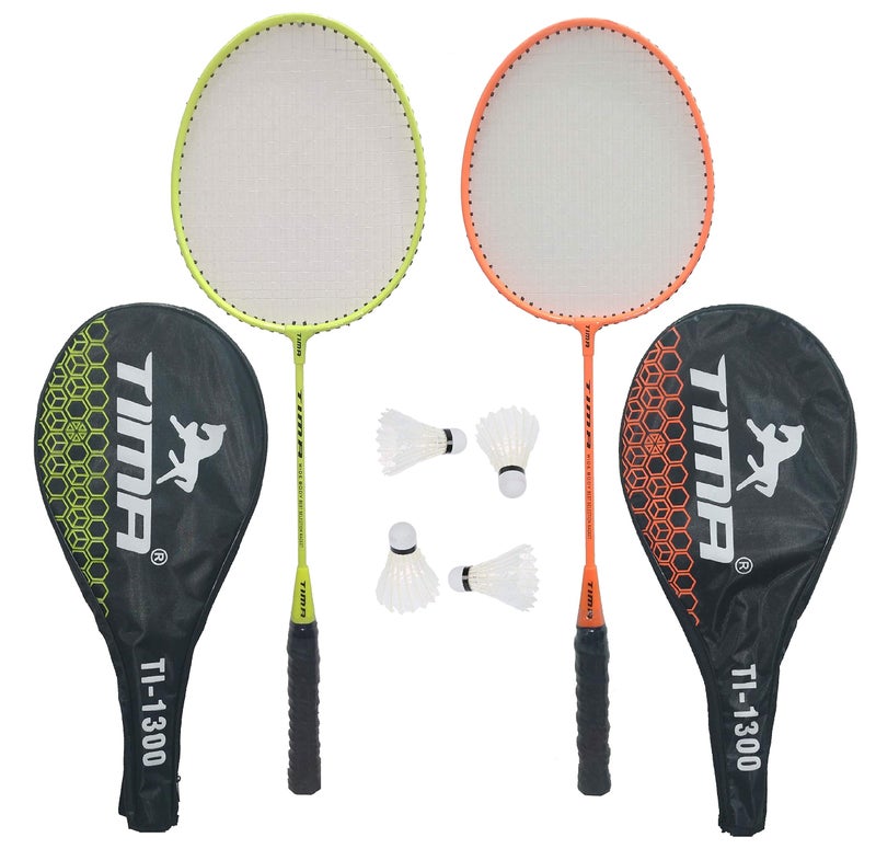 Tima Sports 2 Player Badminton Replacement Set - 2 Badminton Racquets and 4 Shuttlecocks - Adults and Kids Backyard Game for Professional & Beginner Players, Cover Included - Image 1
