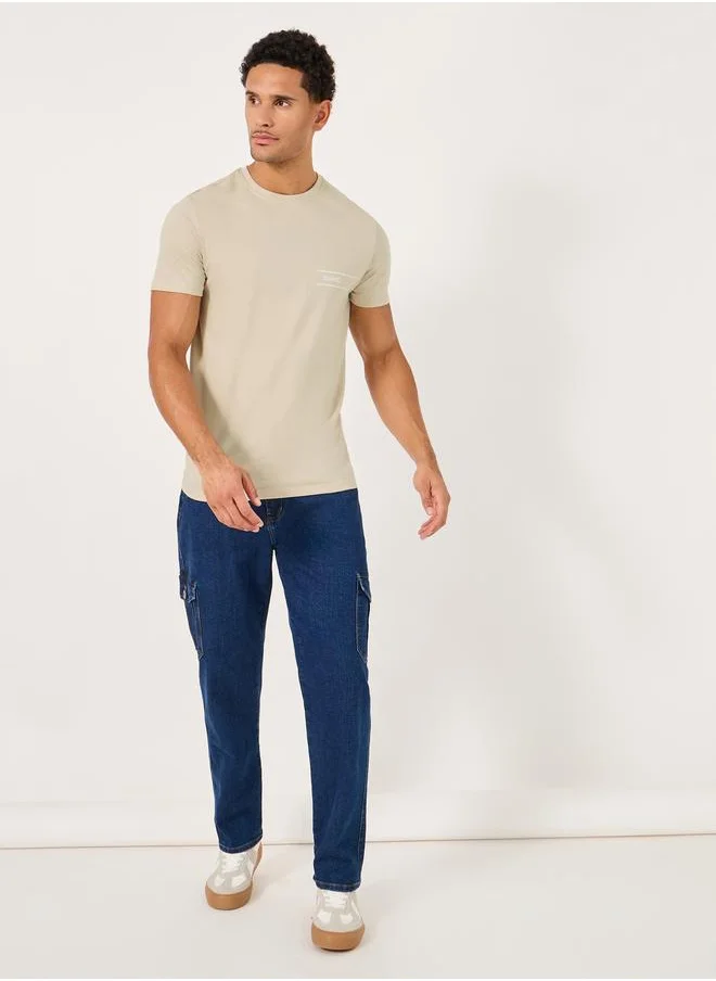 ستايلي Minimal Slogan Print Regular Fit T-Shirt