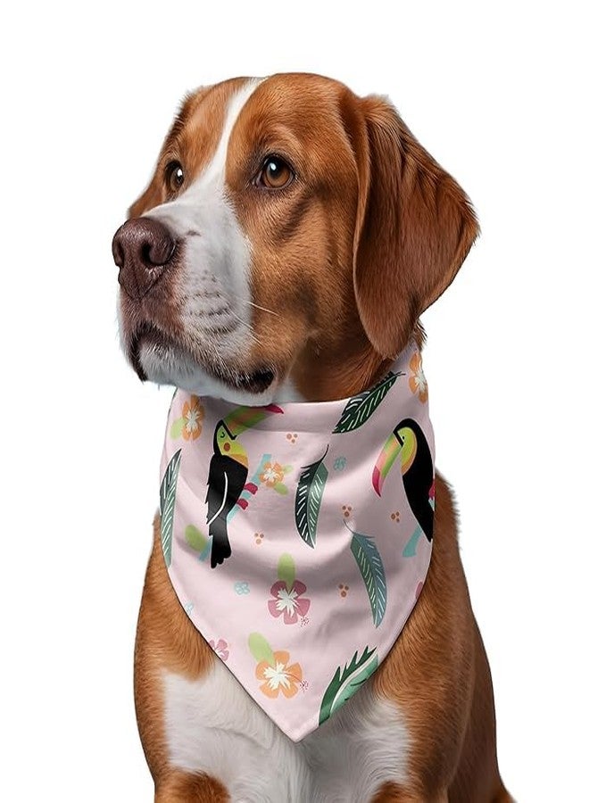 W Brings Bandana for Dogs (Set of 2) | These Stunning Gorgeous Design Dog Bandana Scarf are Perfect Styling Accessory for Dogs Large, Medium & Small. (XL, Birthday + Pink Toucan) - Image 2