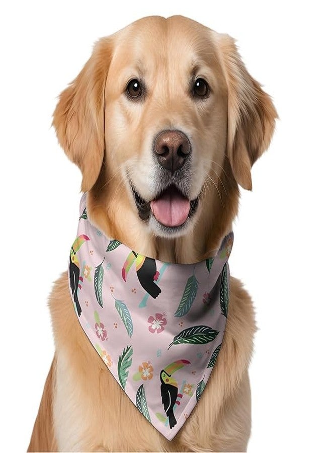 W Brings Bandana for Dogs (Set of 2) | These Stunning Gorgeous Design Dog Bandana Scarf are Perfect Styling Accessory for Dogs Large, Medium & Small. (XL, Birthday + Pink Toucan) - Image 5
