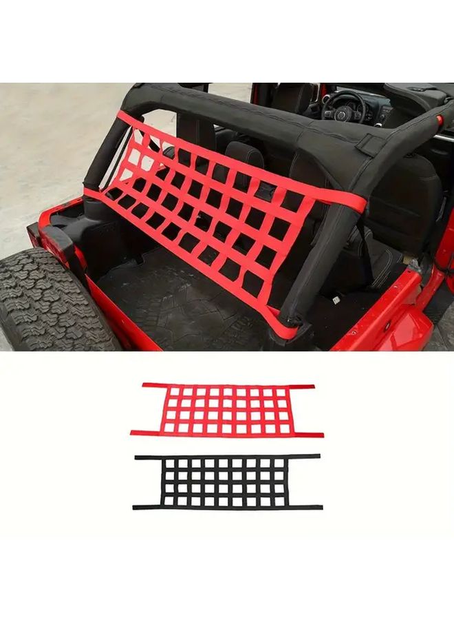 Red Nylon Car Roof Net for Jeep Wrangler TJ JK JL Durable Weave Design - Image 1