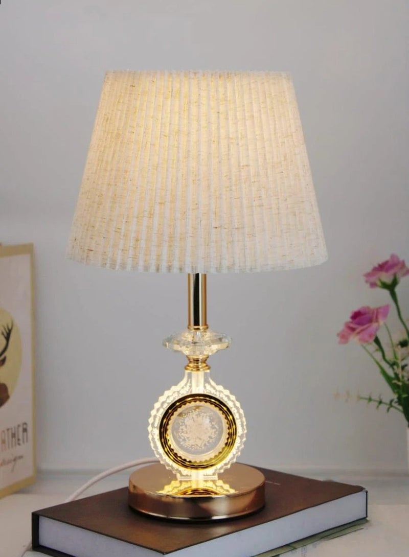 ICTC Table lamp gold color 37cm high stainless steel with acrylic upper/lower lighting modern simple design suitable for home or office