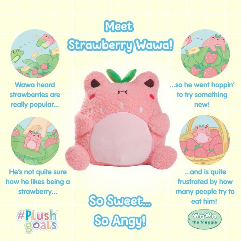 Cuddle Barn PlushGoals - Strawberry Wawa Super Soft Cute Kawaii Froggie Dressed As Fruit Collectible Stuffed Animal Plush Toy, 9 inches - Image 2
