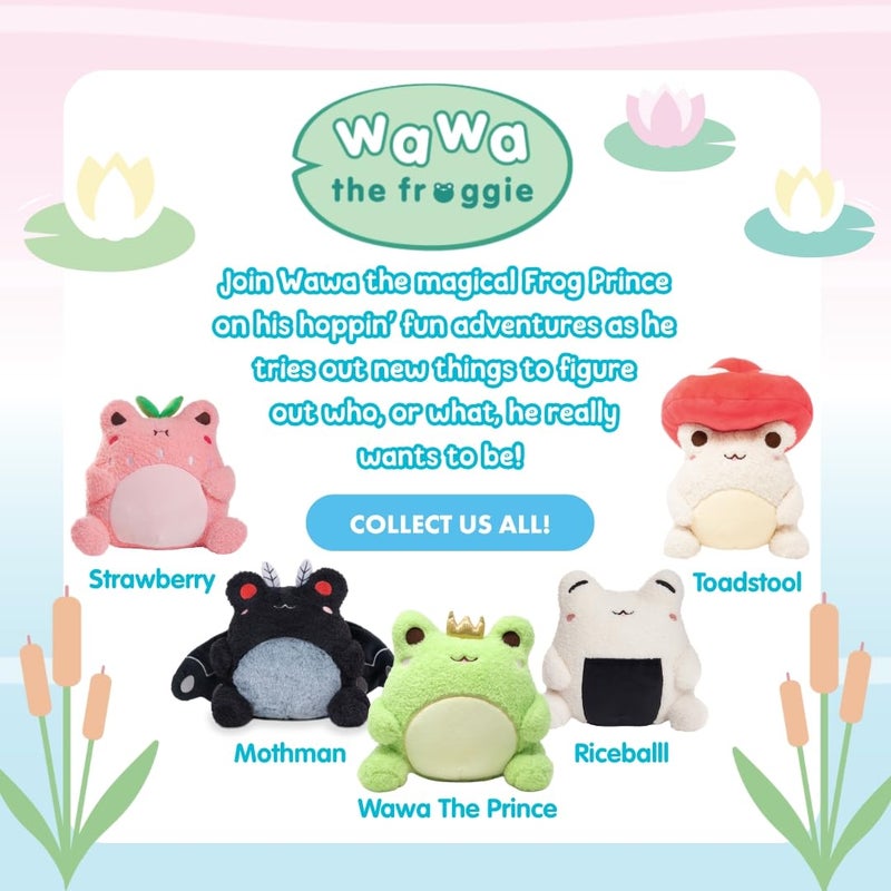 Cuddle Barn PlushGoals - Strawberry Wawa Super Soft Cute Kawaii Froggie Dressed As Fruit Collectible Stuffed Animal Plush Toy, 9 inches - Image 4