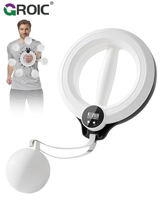 GROIC Weighted Arm Hoop with Counter Smart, Hand-cranked Hula Hoop, Portable Exercise Equipment with 3 Display Modes, 360 Degree Arm Ring, Arm Exerciser Lightweight Arm Trainer for Arm Training - Image 1