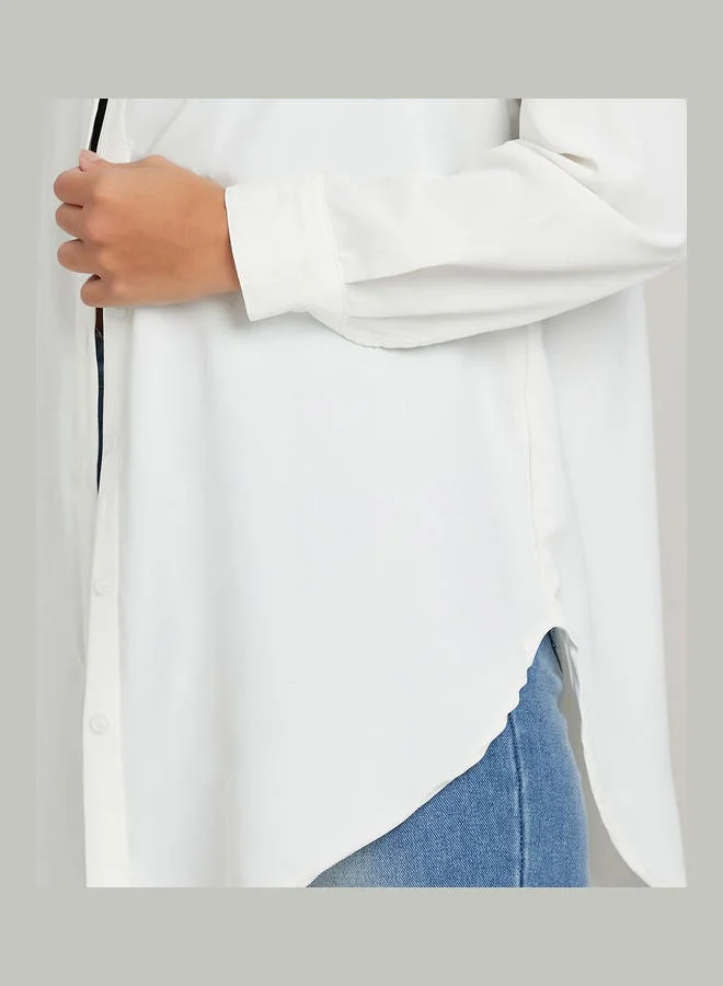 Styli Styli Button Through Oversized Longline Shirt