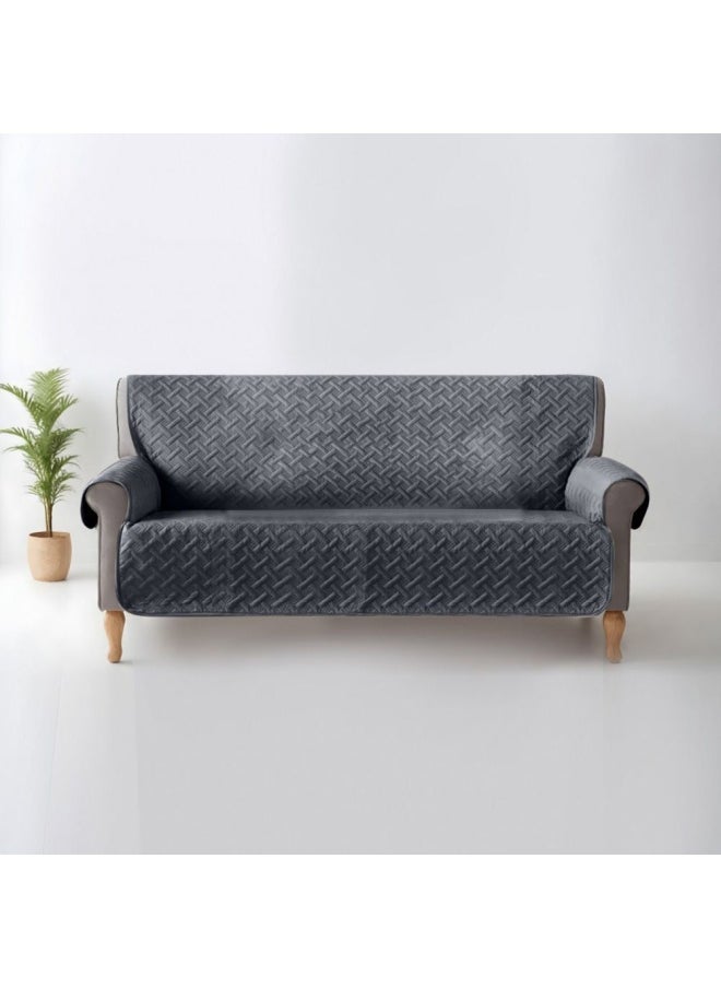 DANUBE HOME Ultra Sonic Sofa Protector For 3 Seater 279x179Cm Grey 